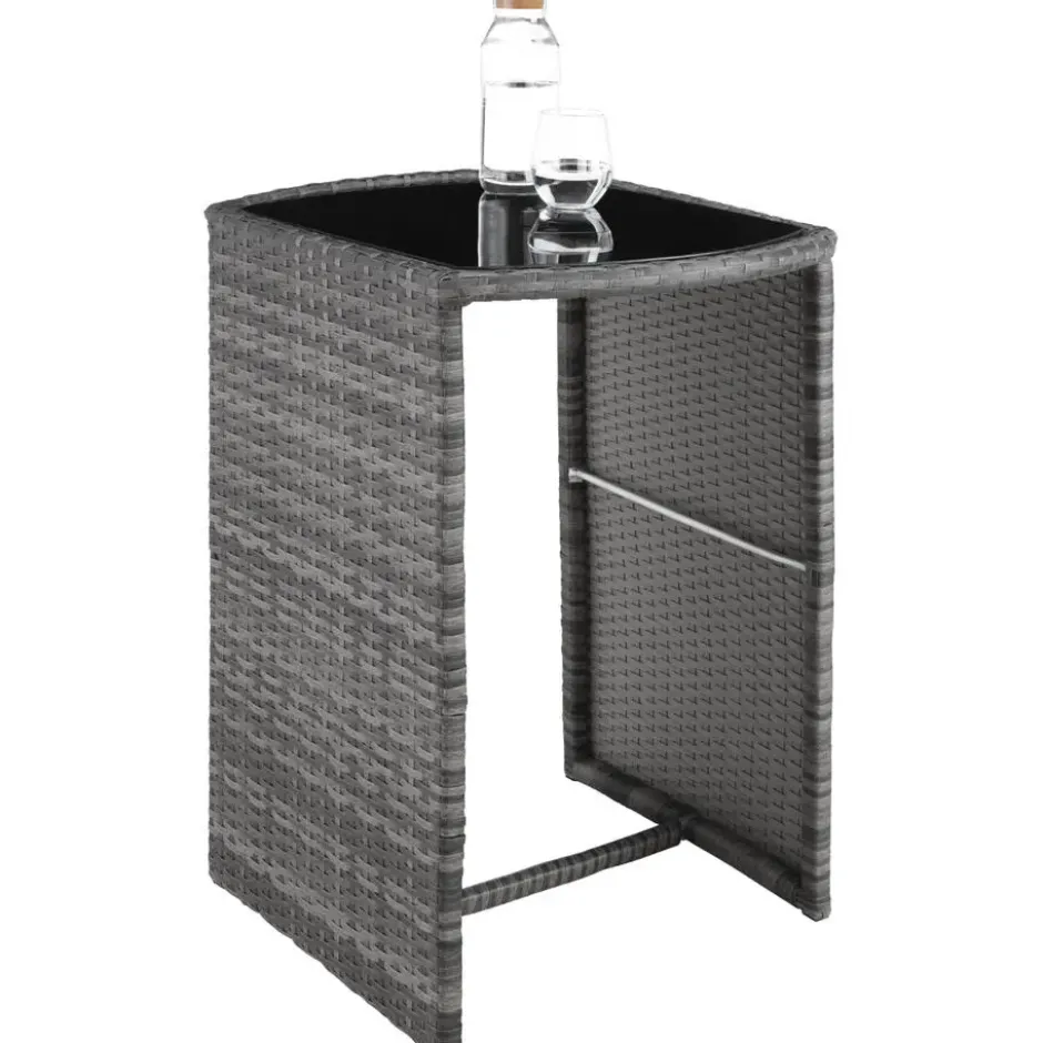 tectake Aluminium wicker bistroset Hamburg, Grijs