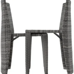 tectake Aluminium wicker bistroset Hamburg, Grijs