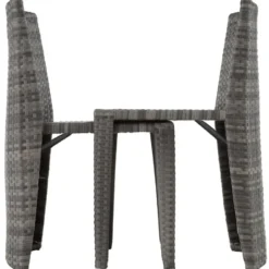 tectake Aluminium wicker bistroset Hamburg, Grijs