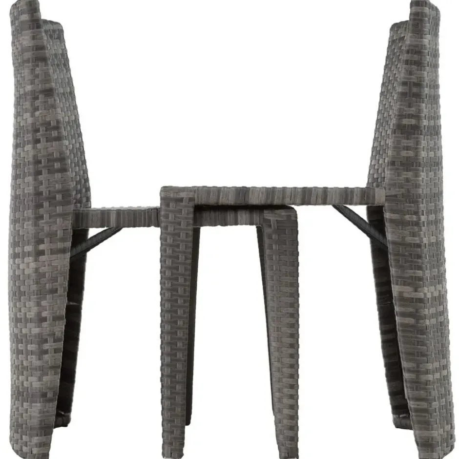 tectake Aluminium wicker bistroset Hamburg, Grijs