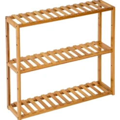 tectake Badkamerrek van bamboe 60x15x54,5cm, Bruin