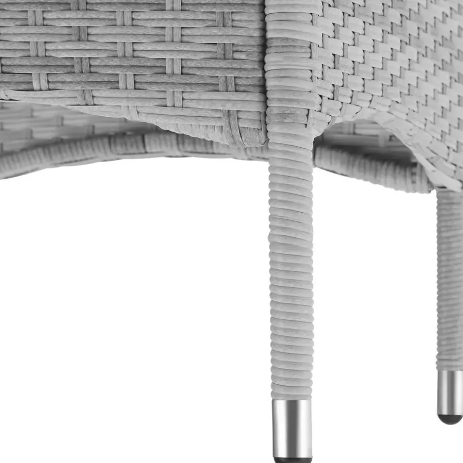 tectake - balkonset Luzern - wicker - lichtgrijs - 403702