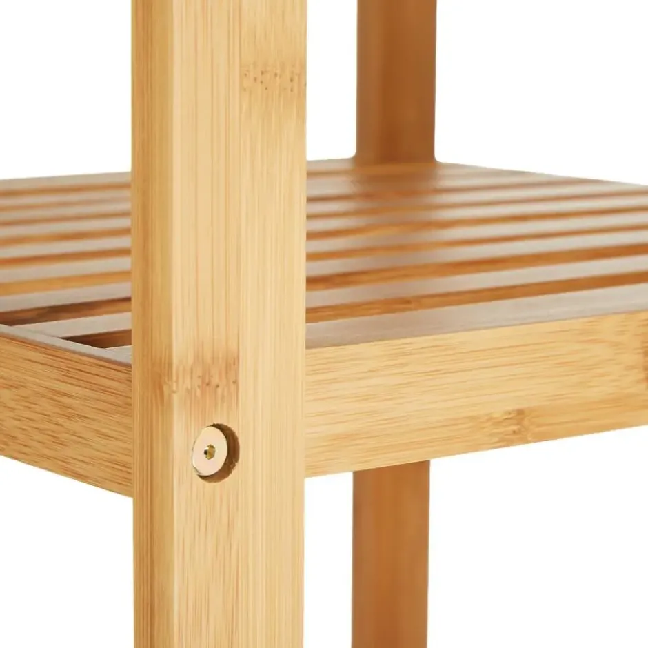 tectake Bambus rek 4 etages 33x33x97 cm, Bruin
