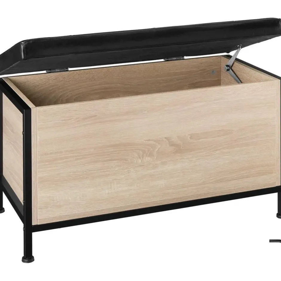 tectake Bank met opbergruimte Calico 81,5x41,5x50,5cm