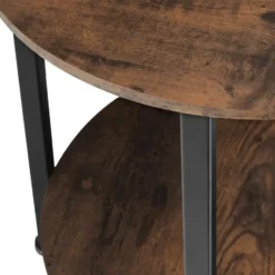 tectake Bijzettafel Ballina 45x64cm, Industrieel Hout Donker, Rustiek