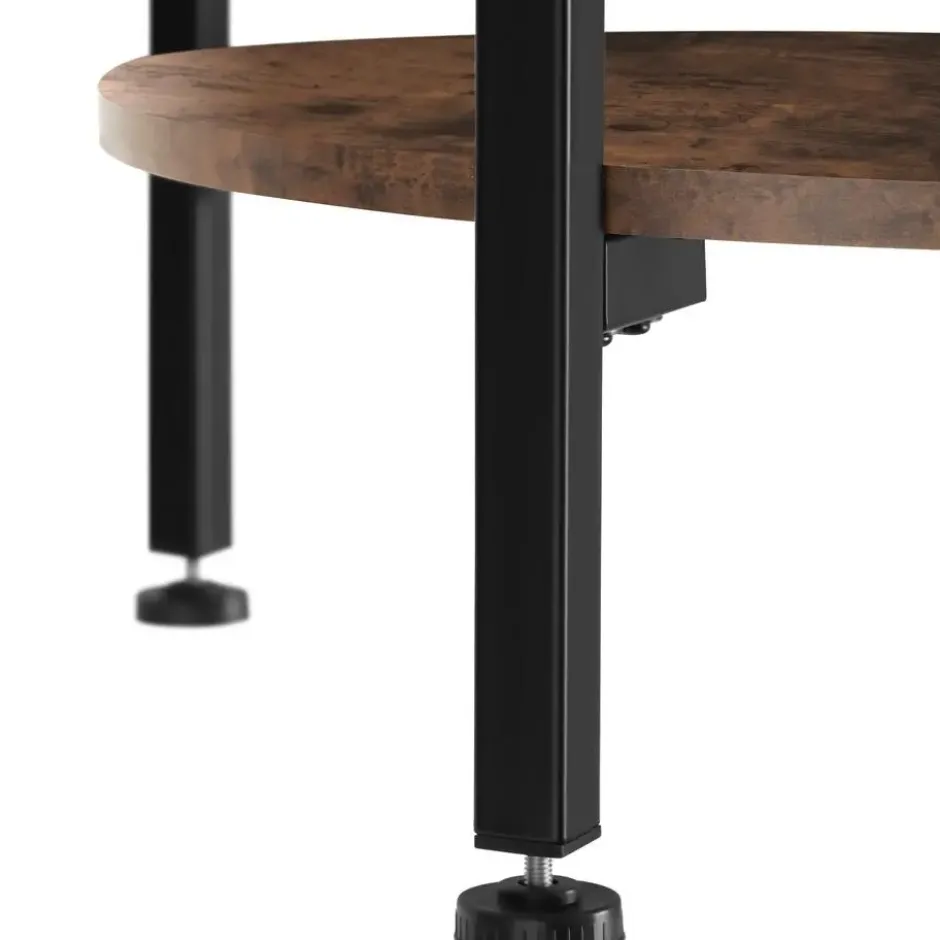 tectake Bijzettafel Ballina 45x64cm, Industrieel Hout Donker, Rustiek