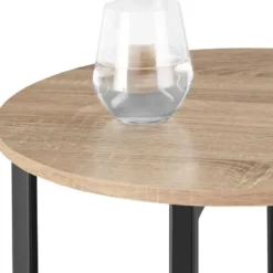 tectake Bijzettafel Ballina 45x64cm, Industrieel Licht Hout, Eiken Sonoma