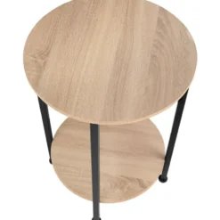 tectake Bijzettafel Ballina 45x64cm, Industrieel Licht Hout, Eiken Sonoma