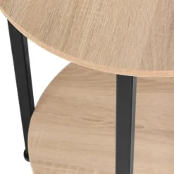 tectake Bijzettafel Ballina 45x64cm, Industrieel Licht Hout, Eiken Sonoma