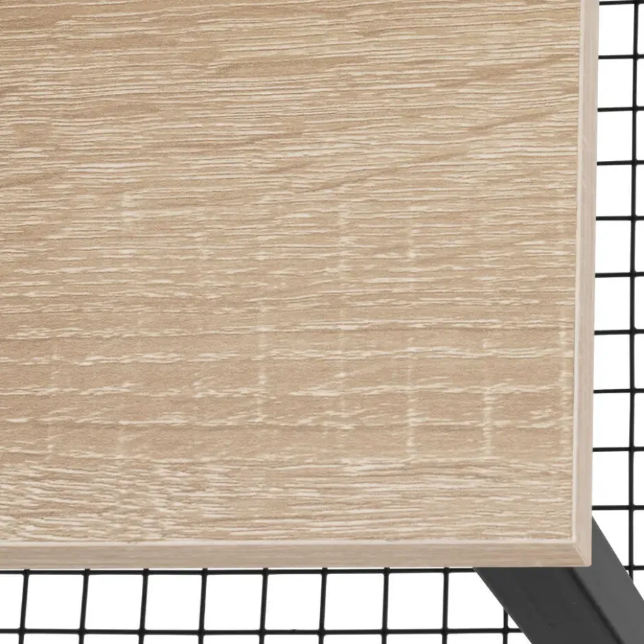 tectake Bijzettafel Grimsby 40x40x55,5cm, Industrieel Licht Hout, Eiken Sonoma