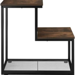 tectake Bijzettafel Halifax 60,5x35,5x60,5cm, Industrieel Hout Donker, Rustiek
