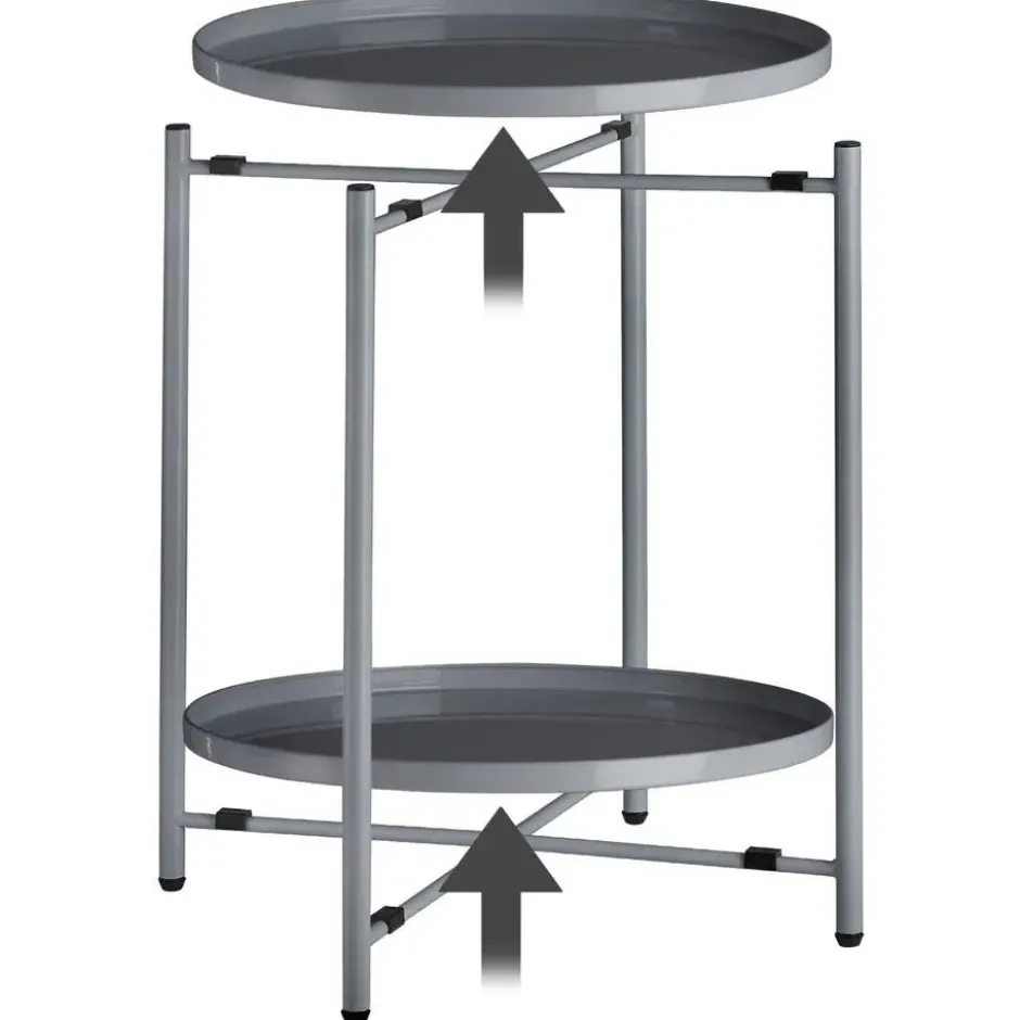 tectake Bijzettafel Oxford 45,5x45,5x53cm, Donkergrijs