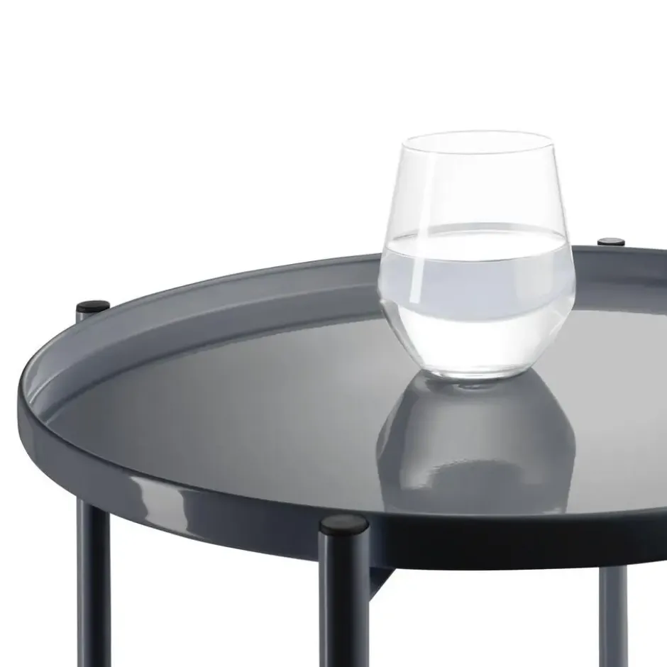tectake Bijzettafel Oxford 45,5x45,5x53cm, Donkergrijs