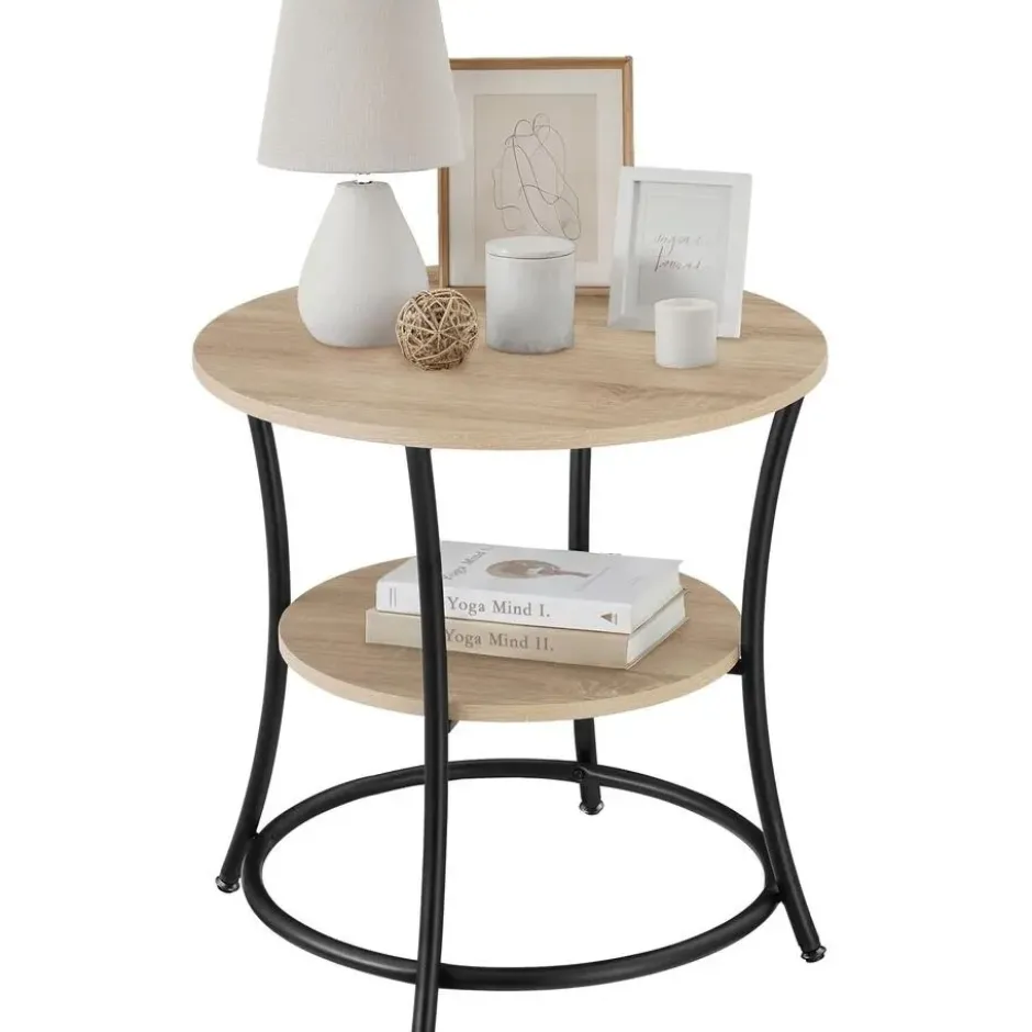 tectake Bijzettafel Saint Louis, Industrieel Licht Hout, Eiken Sonoma