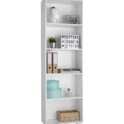 tectake Boekenrek Lexi 5 vakken 60x30x190cm, Wit
