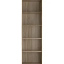 tectake Boekenrek Lexi 5 vakken 60x30x190cm, Licht Hout, Eiken Sonoma