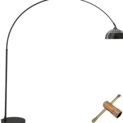 tectake Booglamp Arcus, staal, retro-stijl, 60W, Zwart
