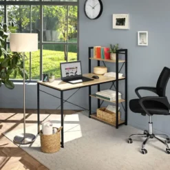 tectake Bureau Hershey 122x61x120cm, Industrieel Licht Hout, Eiken Sonoma