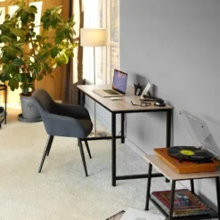 tectake Bureau Jenkins, Industrieel Licht Hout, Eiken Sonoma