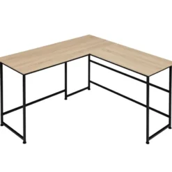 tectake Bureau Melrose 140x130x76,5cm, Industrieel Licht Hout, Eiken Sonoma