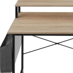 tectake Bureau met plank en organizer, Industrieel Licht Hout, Eiken Sonoma