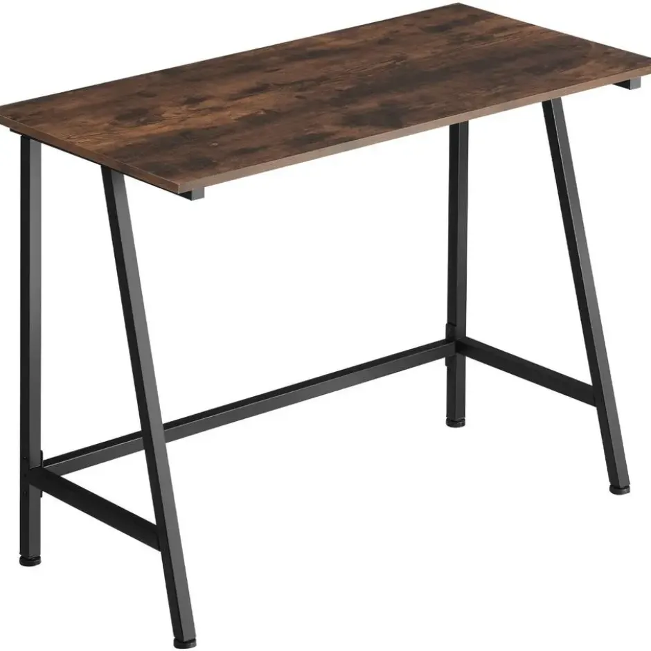 tectake Bureau Newton 100x50x77cm, Industrieel Hout Donker, Rustiek