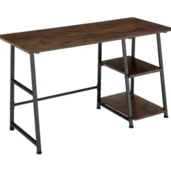 tectake Bureau Paisley 120x50x73,5cm, Industrieel Hout Donker, Rustiek