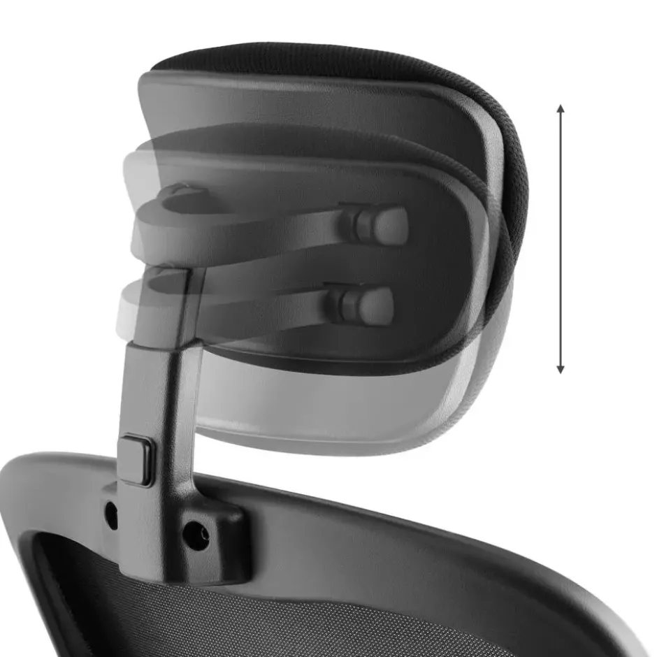 tectake Bureaustoel Arges ergonomisch met verstelbare hoofdsteun, Zwart