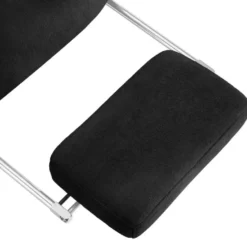 tectake Bureaustoel Jillien met voetsteun en veloursbekleding, Zwart