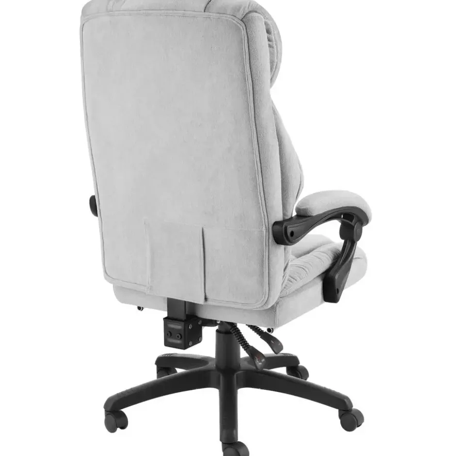tectake Bureaustoel Jillien met voetsteun en veloursbekleding, Grijs