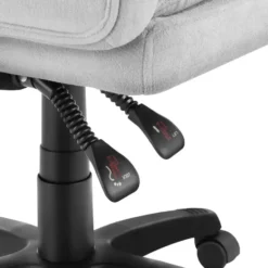 tectake Bureaustoel Jillien met voetsteun en veloursbekleding, Grijs