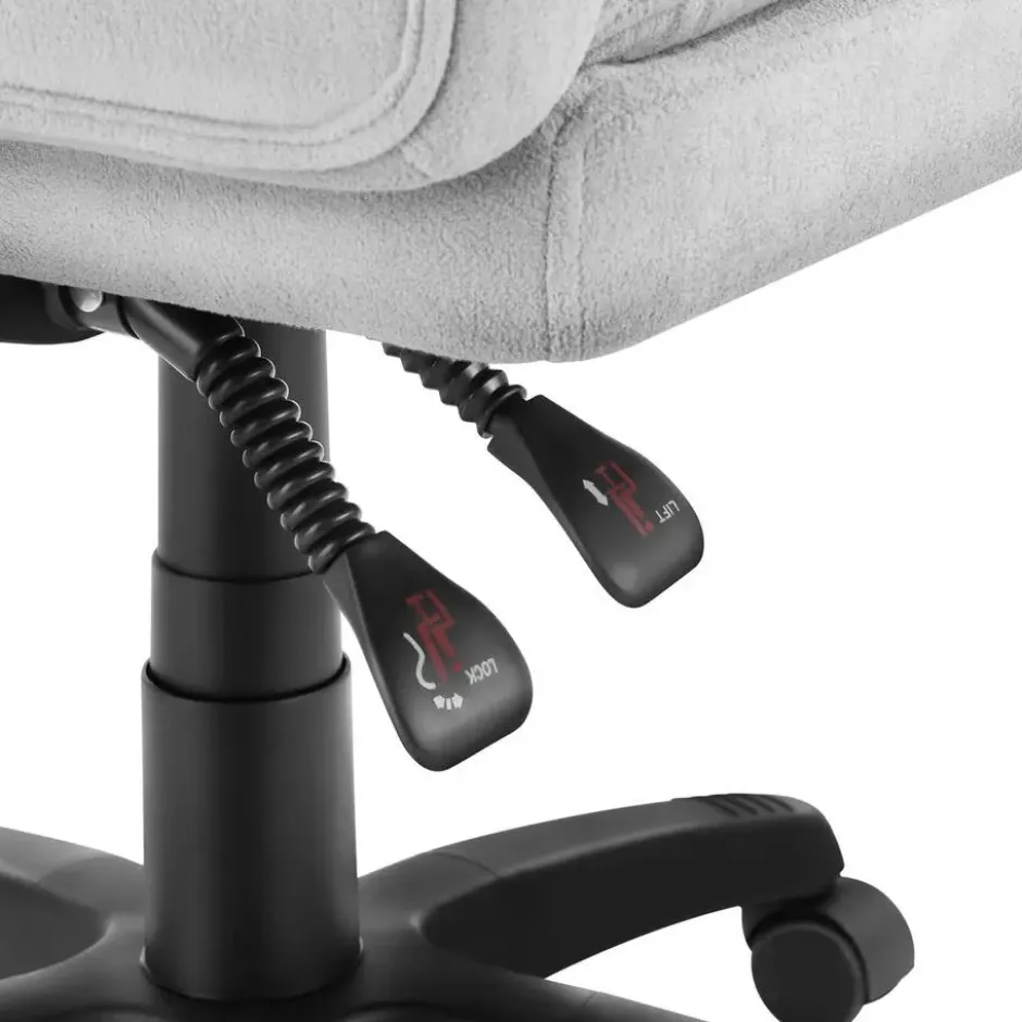 tectake Bureaustoel Jillien met voetsteun en veloursbekleding, Grijs