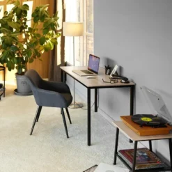 tectake Bureau Vanport 120x60x75,5cm, Industrieel Licht Hout, Eiken Sonoma