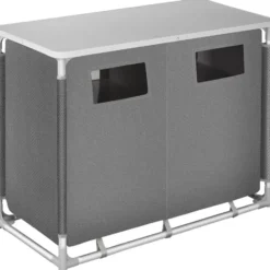tectake - Campingkeuken 97x47,5x78cm, Grijs