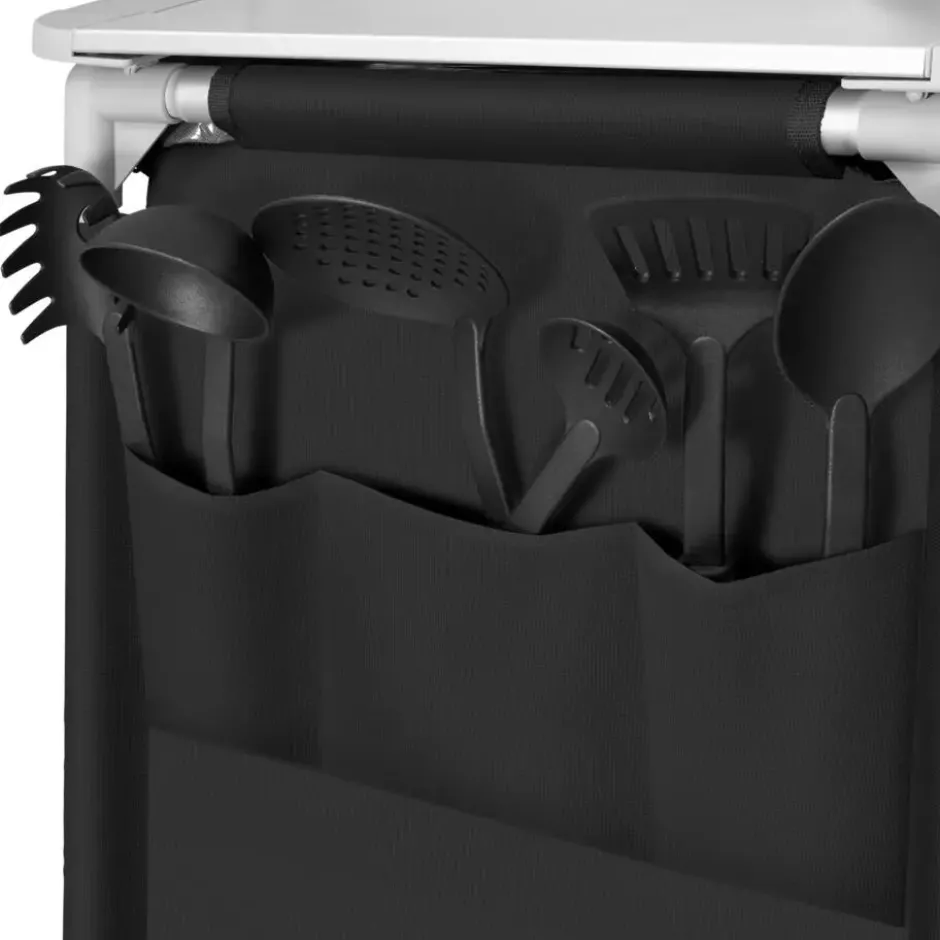 tectake - Campingkeuken 97x47,5x78cm, Zwart