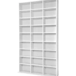 tectake - CD DVD kast - Opslagruimte voor 820 CD's - Wit - 180x102x24 cm