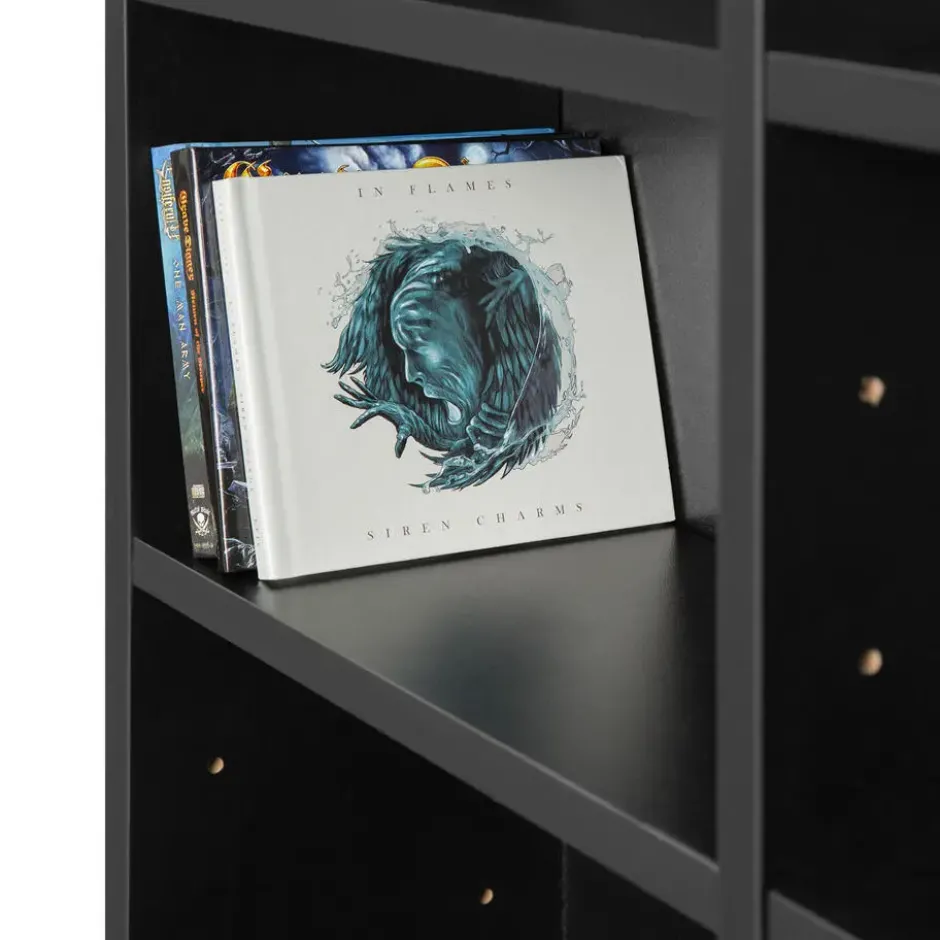 tectake - CD DVD kast - Zwart - 820 CD Opslag - 27 Vakken - 180x102cm