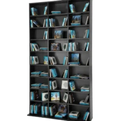 tectake - CD DVD kast - Zwart - 820 CD Opslag - 27 Vakken - 180x102cm