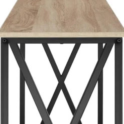tectake Consoletafel Tacoma 100x35x80,5cm, Industrieel Licht Hout, Eiken Sonoma