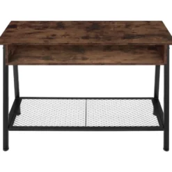tectake Consoletafel Tralee 100x35x80,5cm, Industrieel Hout Donker, Rustiek