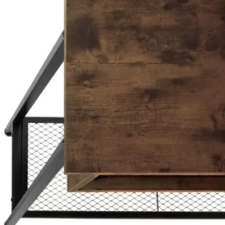 tectake Consoletafel Tralee 100x35x80,5cm, Industrieel Hout Donker, Rustiek