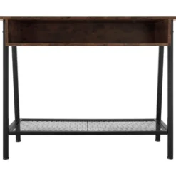 tectake Consoletafel Tralee 100x35x80,5cm, Industrieel Hout Donker, Rustiek