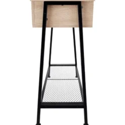 tectake Consoletafel Tralee 100x35x80,5cm, Industrieel Licht Hout, Eiken Sonoma