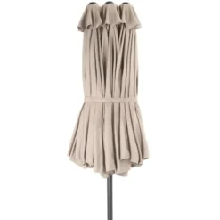 tectake Dubbele Parasol Silia 460x270 cm met 3 windvakken, Beige