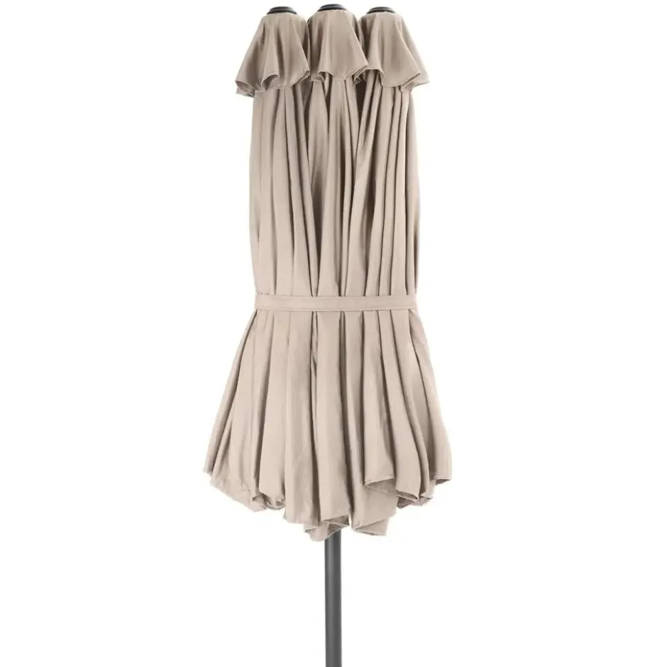 tectake Dubbele Parasol Silia 460x270 cm met 3 windvakken, Beige