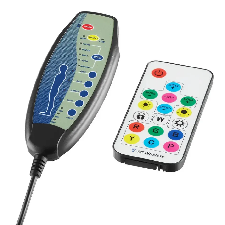 tectake Gaming stoel Tartaros, LED, massagefunctie, Zwart/Zwart