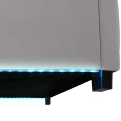 tectake Gestoffeerd bed met LED & opbergruimte, 120 x 200 cm, Donkergrijs