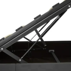 tectake Gestoffeerd bed met LED & opbergruimte, 120 x 200 cm, Fluweellook Zwart