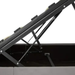 tectake Gestoffeerd bed met LED & opbergruimte, 140 x 200 cm, Donkergrijs