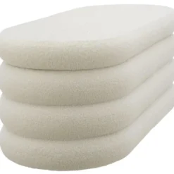 tectake Gestoffeerde Zitbank, Bouclé, 110x45x42 cm, Draagkracht 150 kg